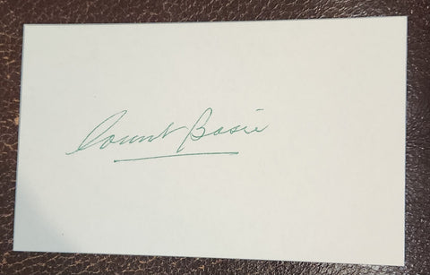 JAZZ GREAT COUNT BASIE HAND SIGNED CARD D.1984