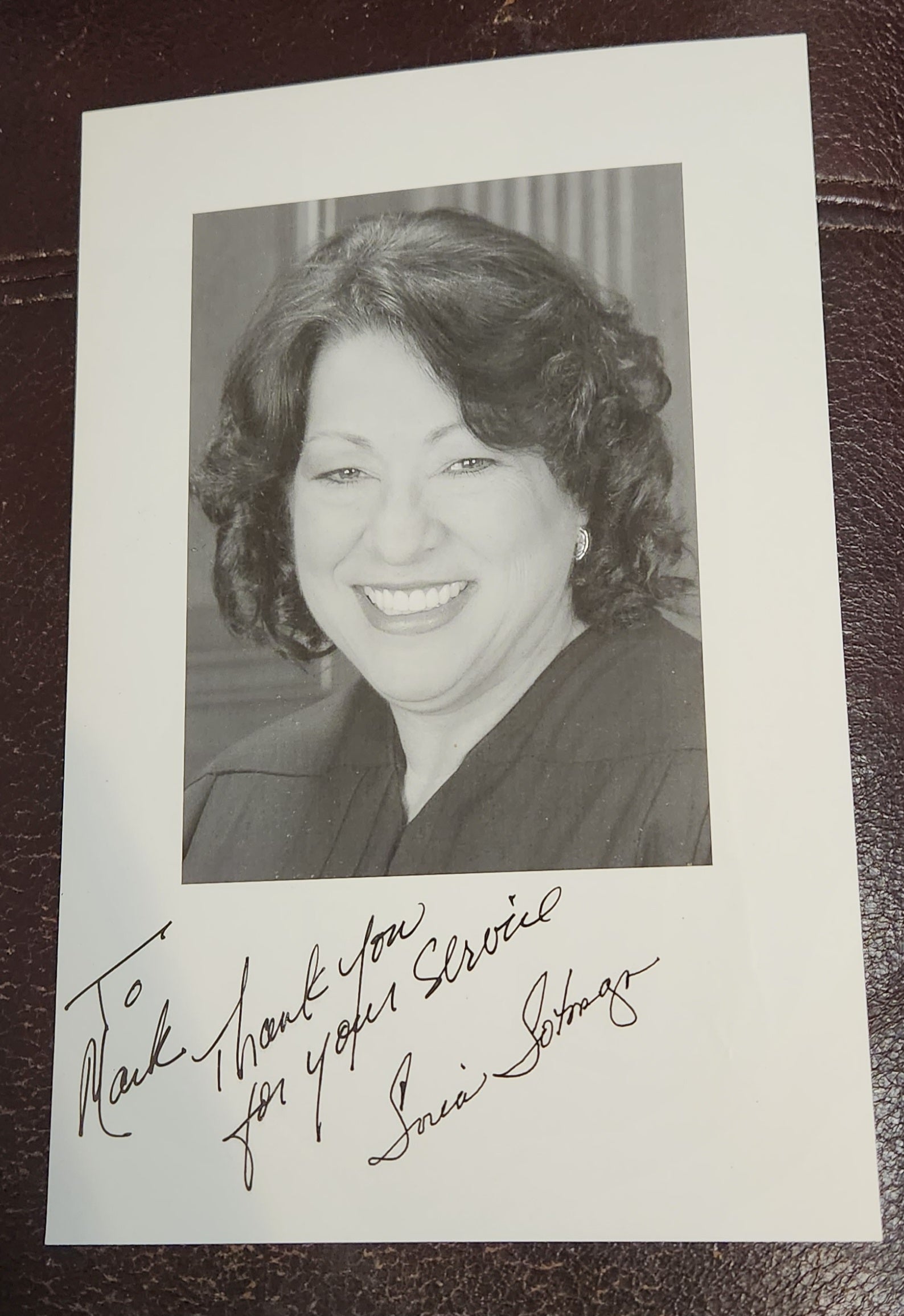 SUPREME COURT JUSTICE SONIA SOTOMAYOR HAND SIGNED 5X8" PHOTO