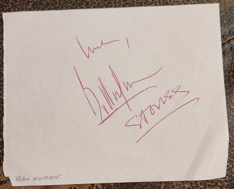 ROLLING STONES BASSIST BILL WYMAN HAND SIGNED PAGE