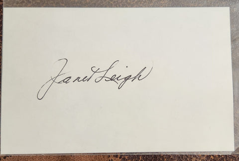 PYSCHO ACTRESS JANET LEIGH HAND SIGNED CARD D.2004