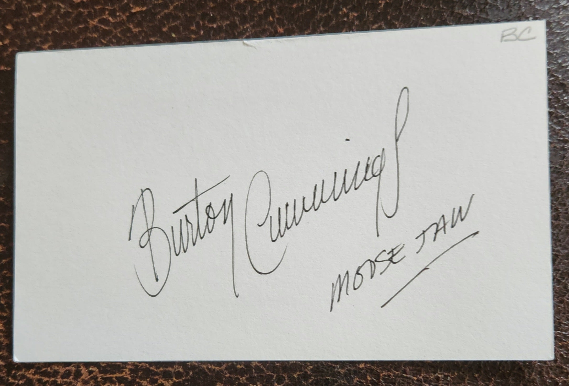 THE GUESS WHO LEAD SINGER BURTON CUMMINGS HAND SIGNED CARD