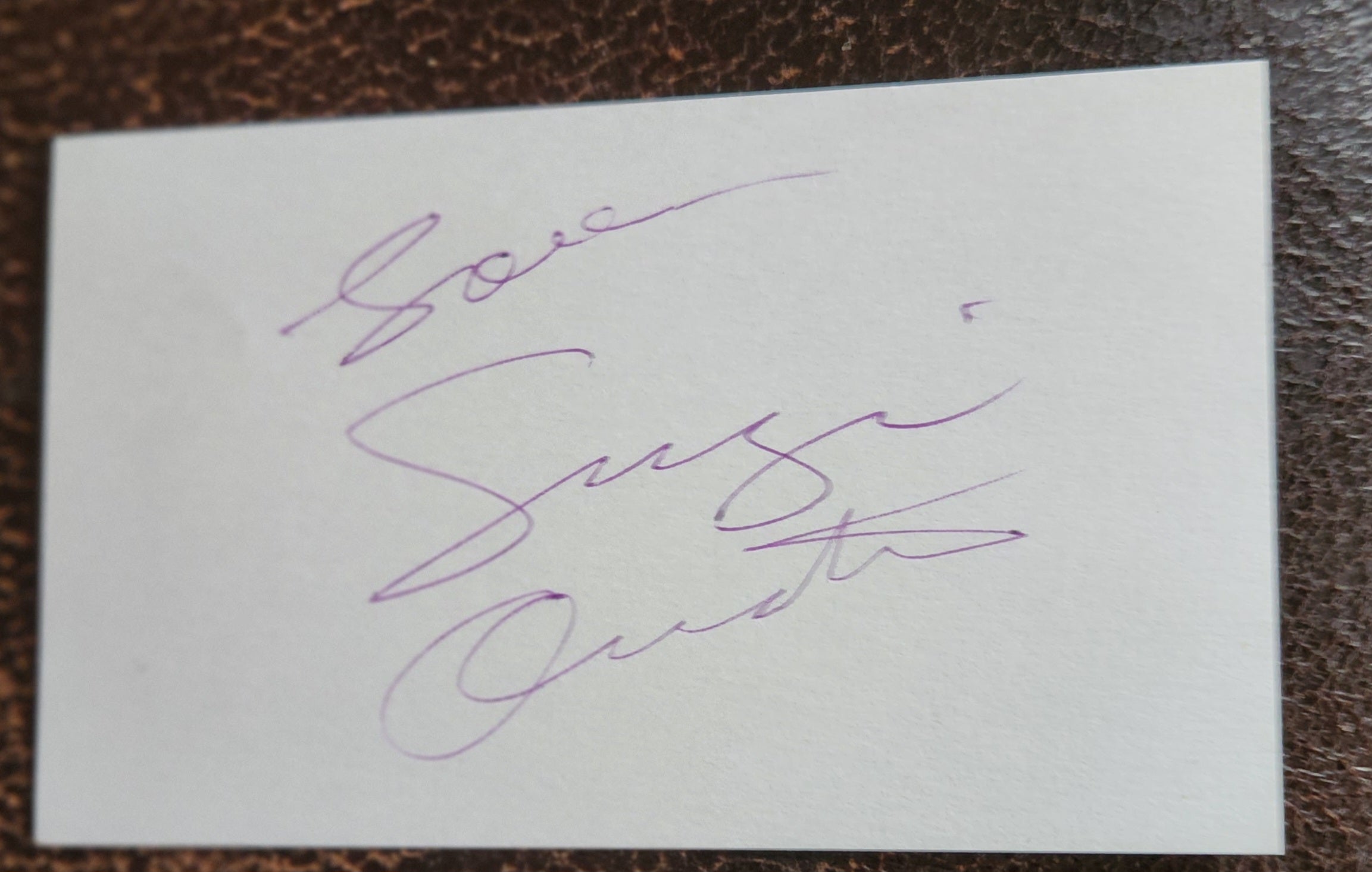 ROCK CHICK SUZI QUATRO HAND SIGNED CARD