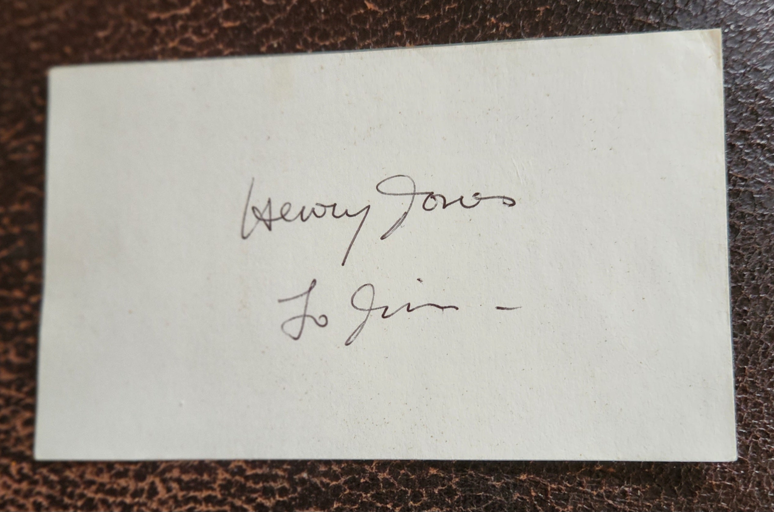 CHARACTER ACTOR HENRY JONES HAND SIGNED CARD D.1998