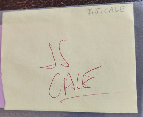 UNDERRATED GUITARIST J.J. CALE HAND SIGNED PAGE D.2013