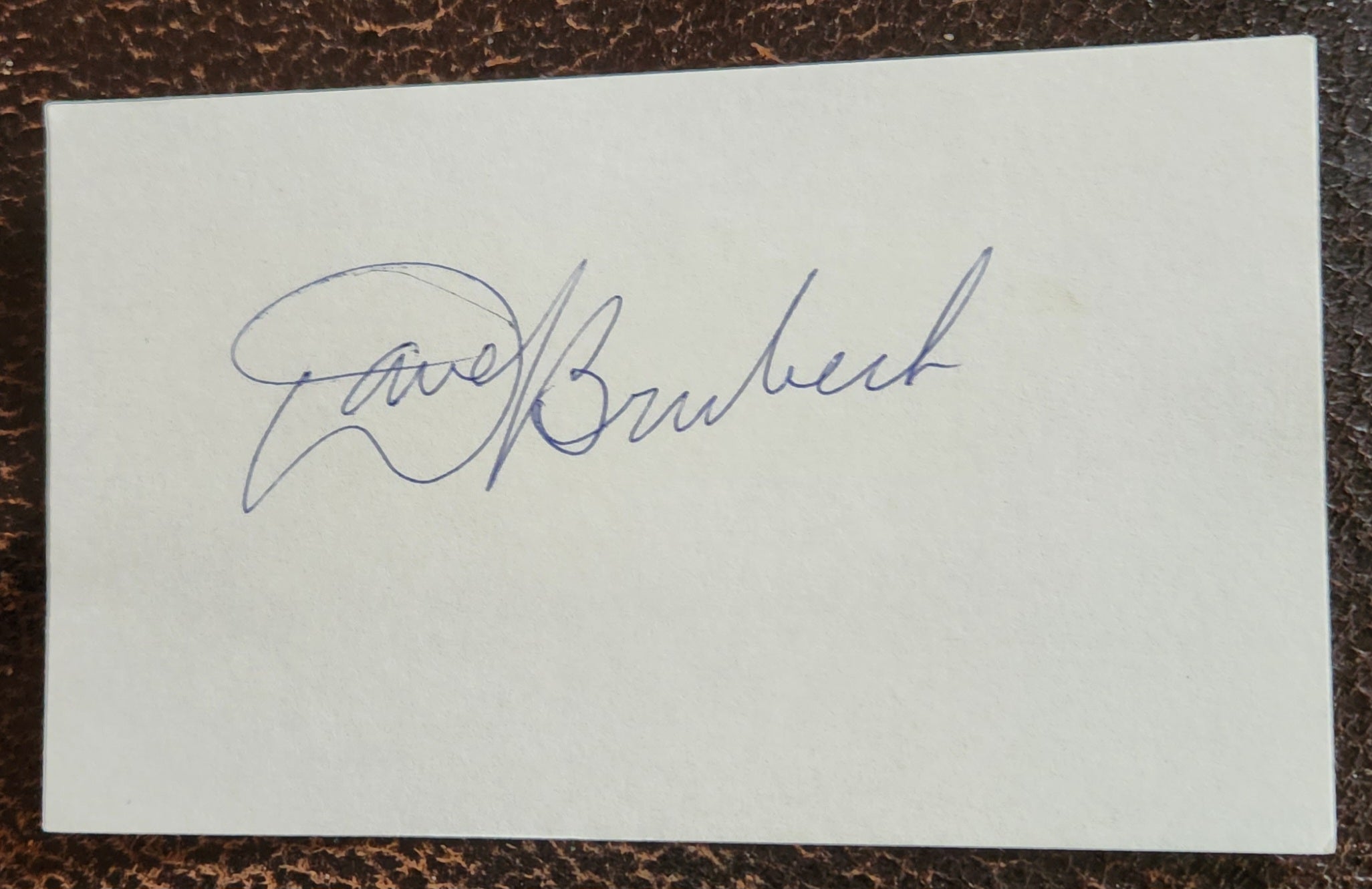 JAZZ GREAT DAVE BRUBECK HAND SIGNED CARD D.2012