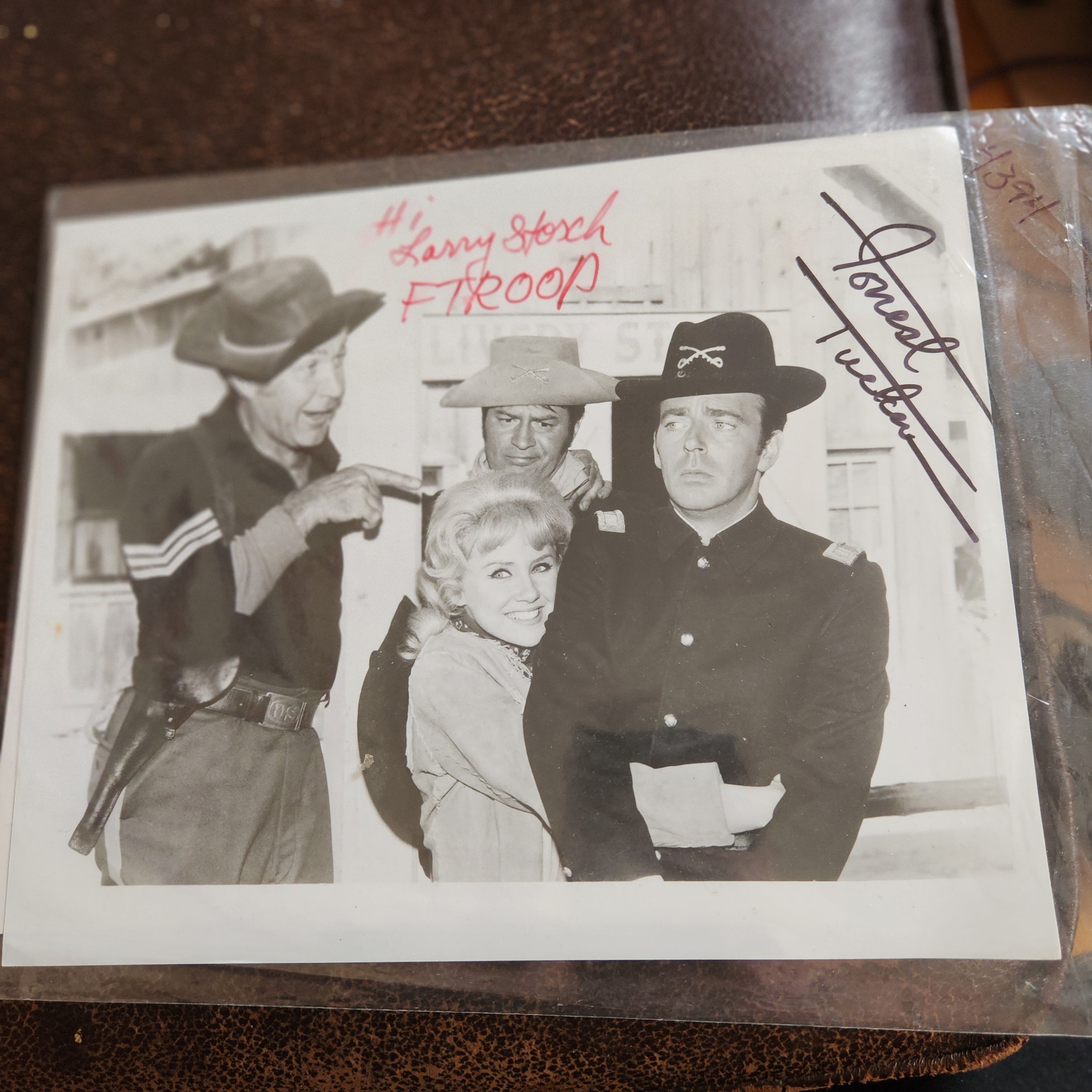 LARRY STORCH (RIP)AND FORREST TUCKER (D.1986) 2X F-TROOP HAND SIGNED 8X10 PHOTO