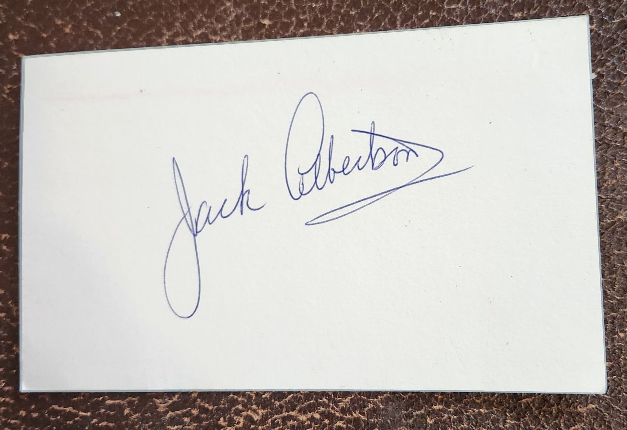 WILLIE WONKA ACTOR JACK ALBERTSON HAND SIGNED CARD D.1981