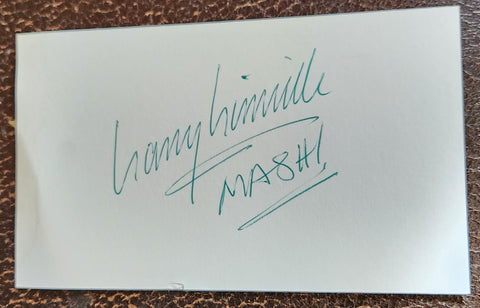 RARE MASH ACTOR LARRY LINVILLE HAND SIGNED CARD D.2000