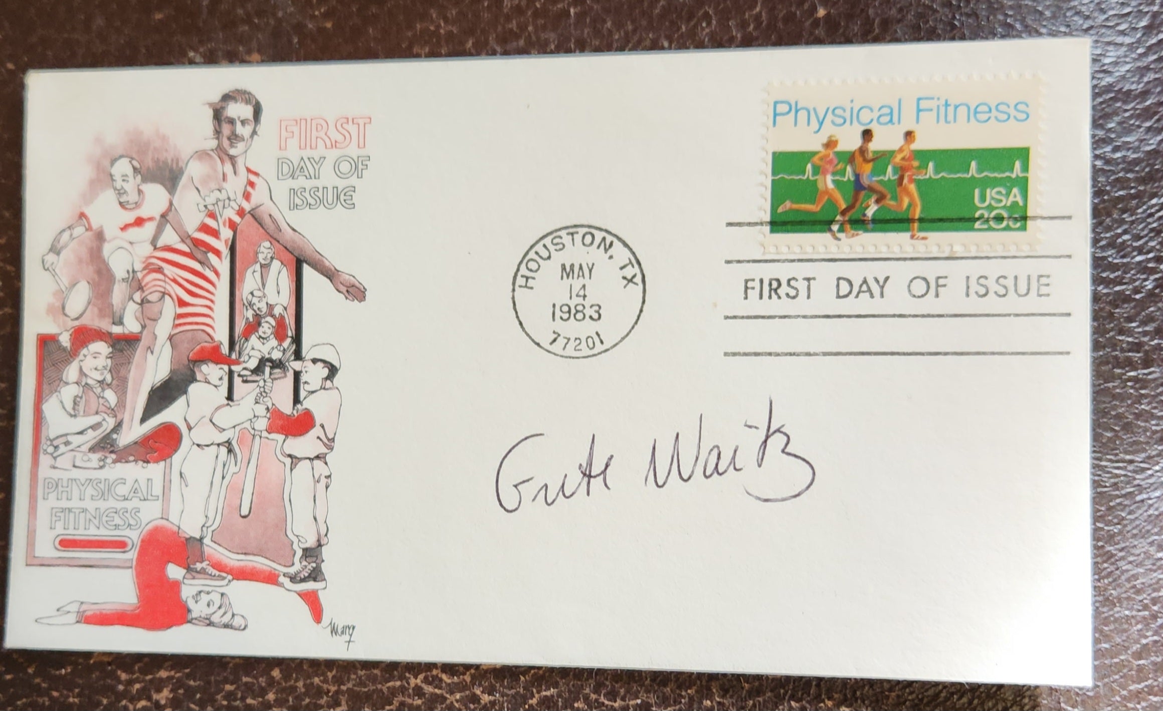 LEGENDARY NORWEGIAN MARATHON RUNNER GRETA WAITZ HAND SIGNED FDC FIRST DAY COVER D.2011