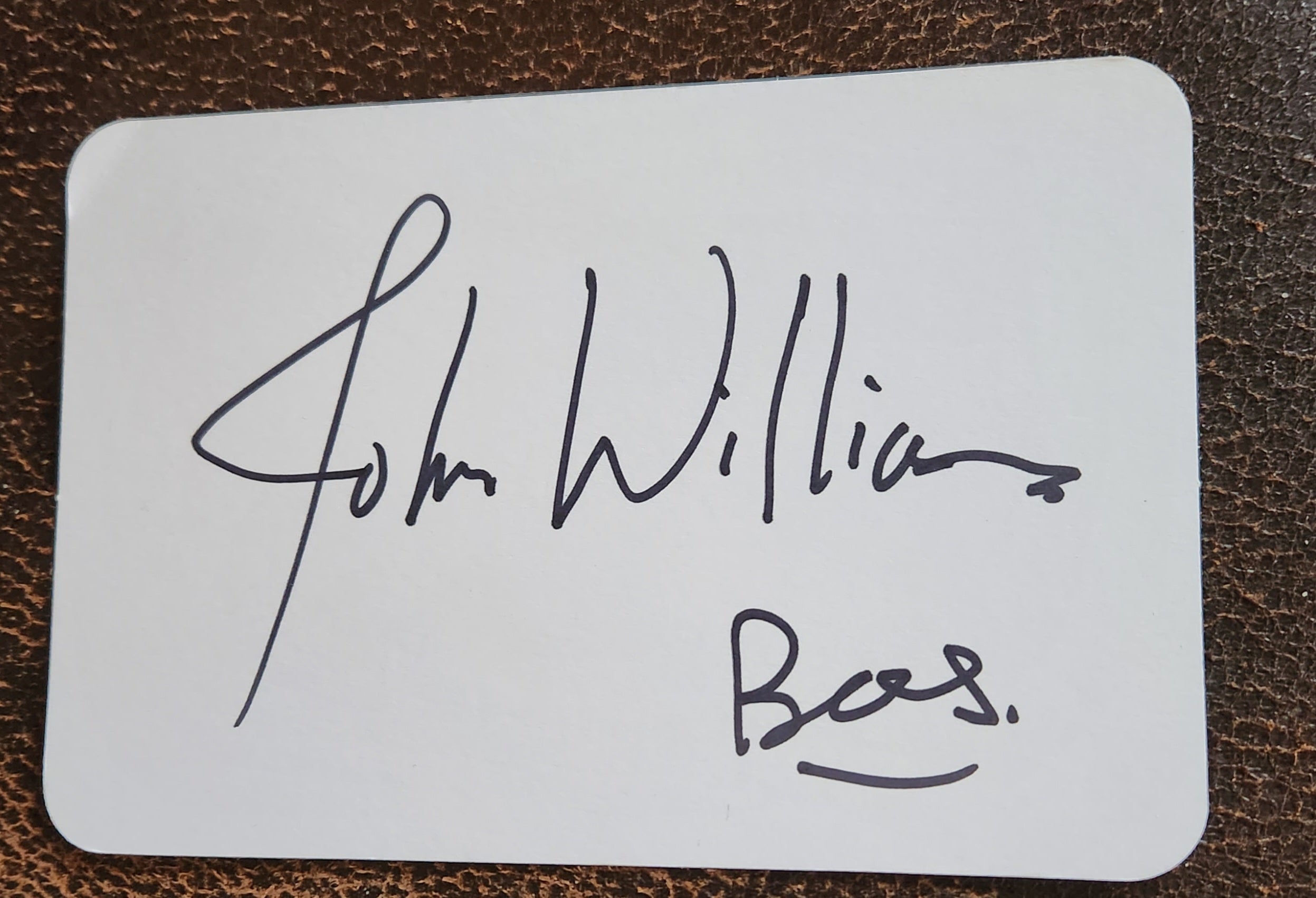 STAR WARS MUSIC COMPOSER CONDUCTOR JOHN WILLIAMS HAND SIGNED CARD