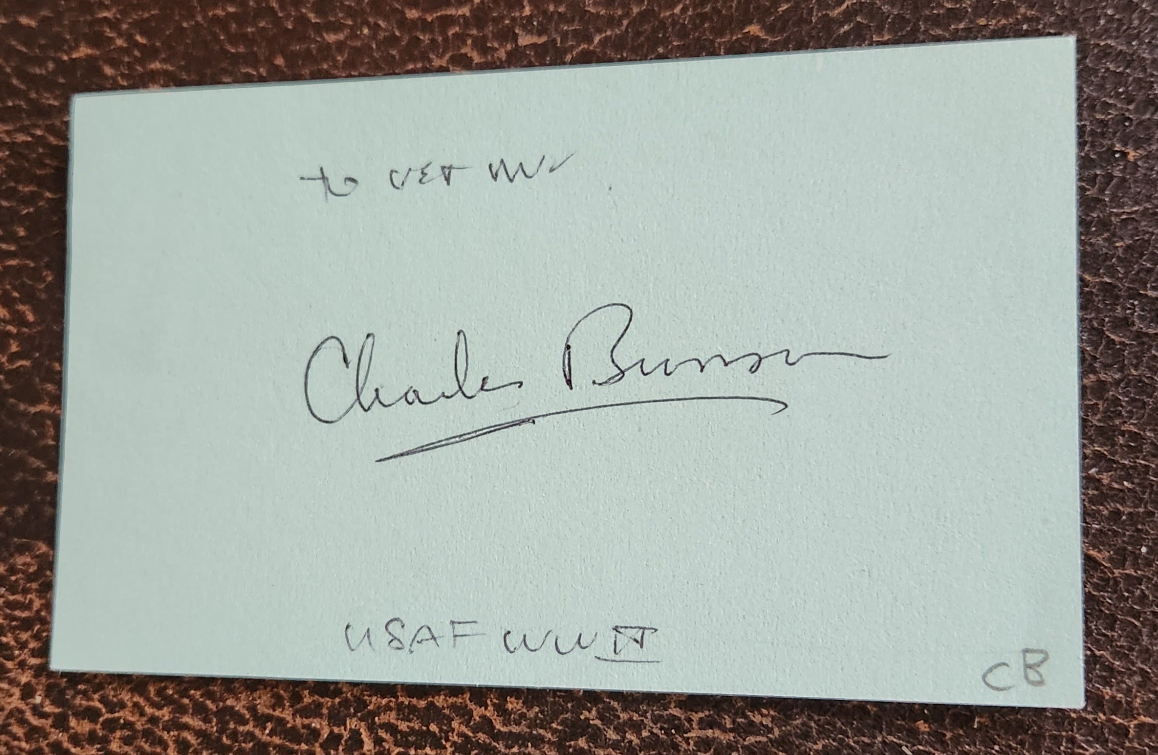 ACTOR CHARLES BRONSON HAND SIGNED CARD D.2003 THE DIRTY DOZEN