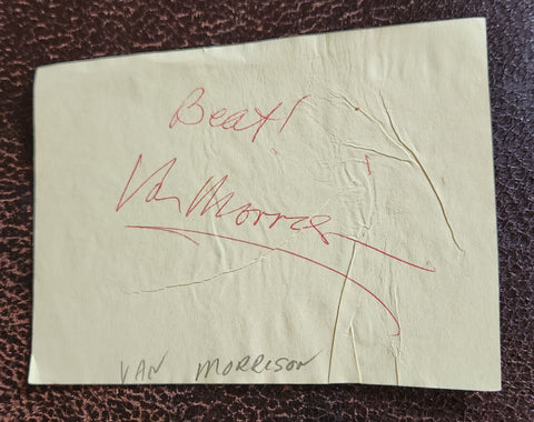 IRISH ROCK GREAT SINGER VAN MORRISON HAND SIGNED PAGE