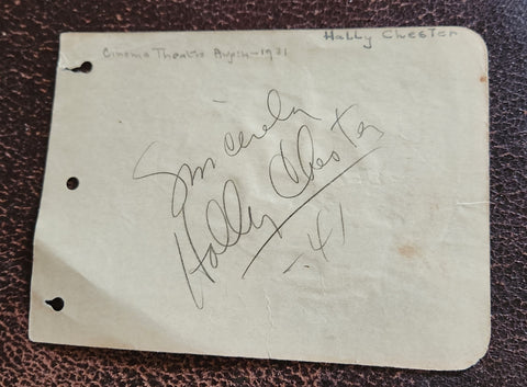 VINTAGE ACTOR PRODUCER HALLY (HAL.E) CHESTER HAND SIGNED PAGE D.2012 NIGHT OF THE DEMON