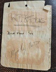 VINTAGE 2 SIDED AUTOGRAPH PAGE ROBERT PRESTON D.1987 K.T. STEVENS  D.1994 AND JAN GARBER D.1977