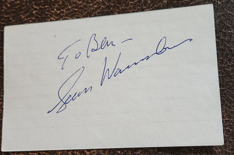 ACTOR DIRECTOR SAM WANAMAKER HAND SIGNED CARD D.1993