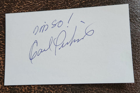 EARLY ROCK LEGEND CARL PERKINS HAND SIGNED CARD D.1998