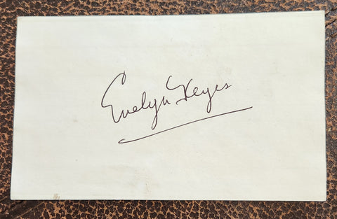 GONE WITH THE WIND ACTRESS EVELYN KEYES HAND SIGNED CARD D.2008