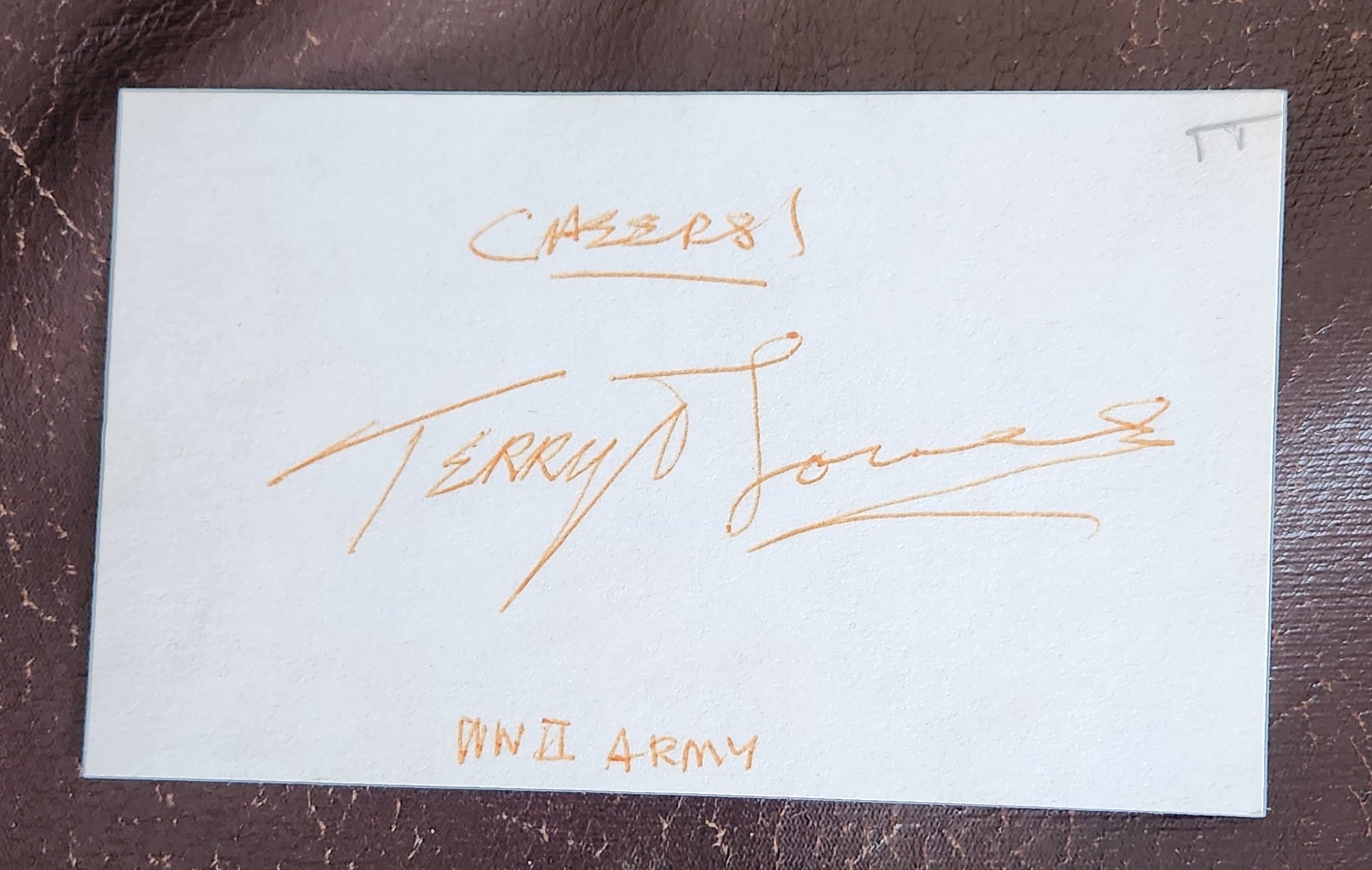 ENGLISH COMEDIAN ACTOR TERRY THOMAS HAND SIGNED CARD D.1990