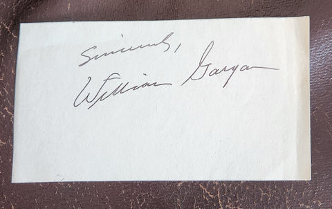 ACTOR WILLIAM GARGAN HAND SIGNED CARD D.1979