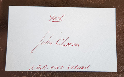 PULITZER PRIZE AUTHOR JOHN CHEEVER HAND SIGNED CARD D.1982