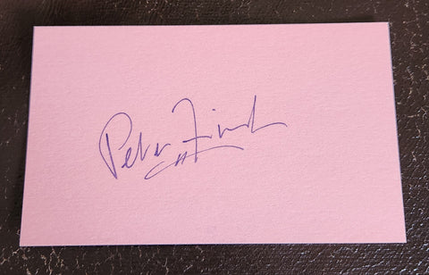 NETWORK STAR ACTOR PETER FINCH HAND SIGNED CARD D.1977