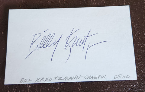 THE GREATFUL DEAD LONG TIME DRUMMER BILLY KREUTZMANN HAND SIGNED CARD