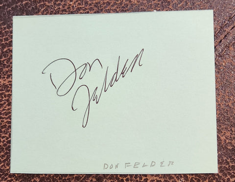 EAGLES LEAD GUITARIST DON FELDER HAND SIGNED CARD