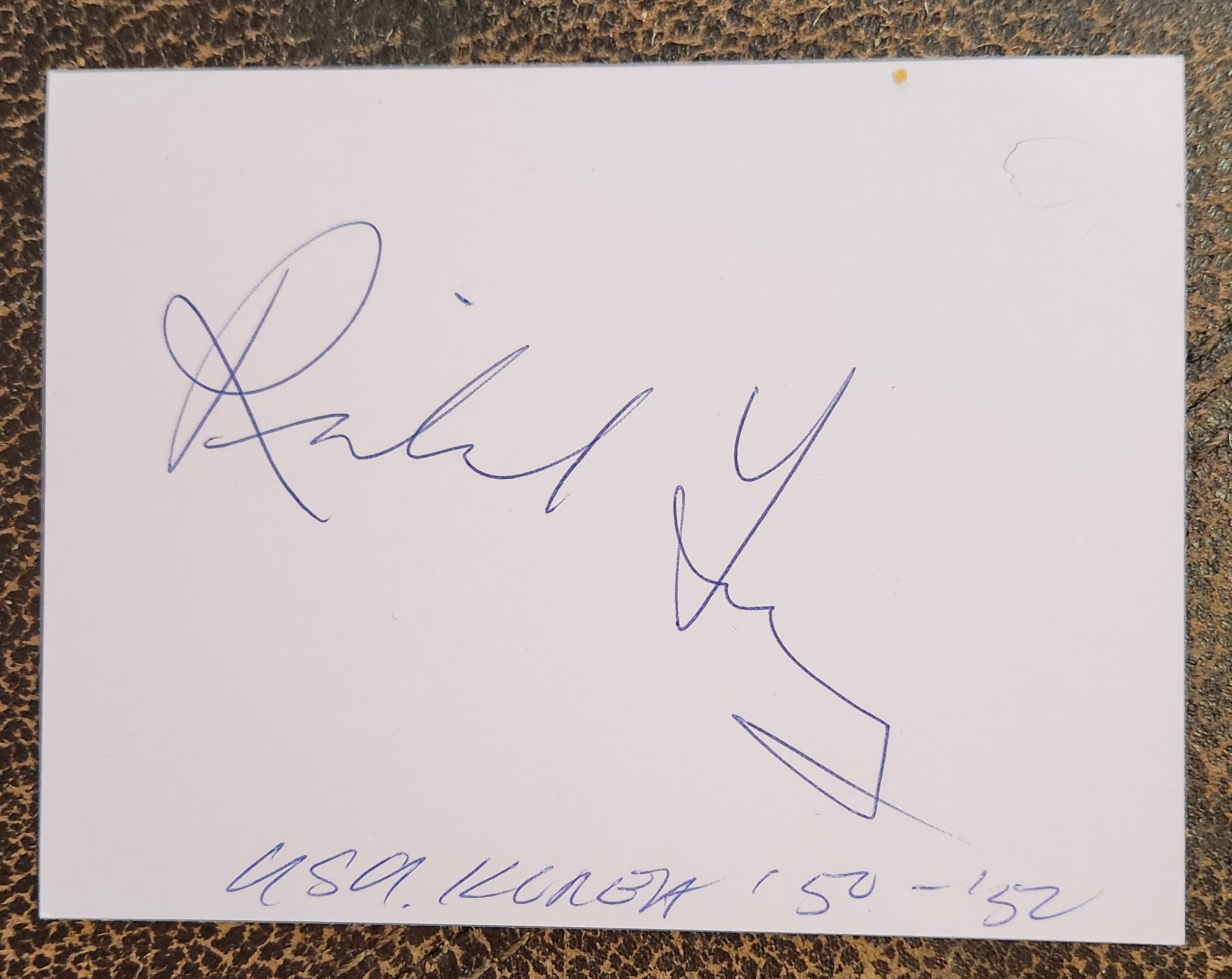 BIG VALLEY ACTOR RICHARD LONG HAND SIGNED CARD D.1974