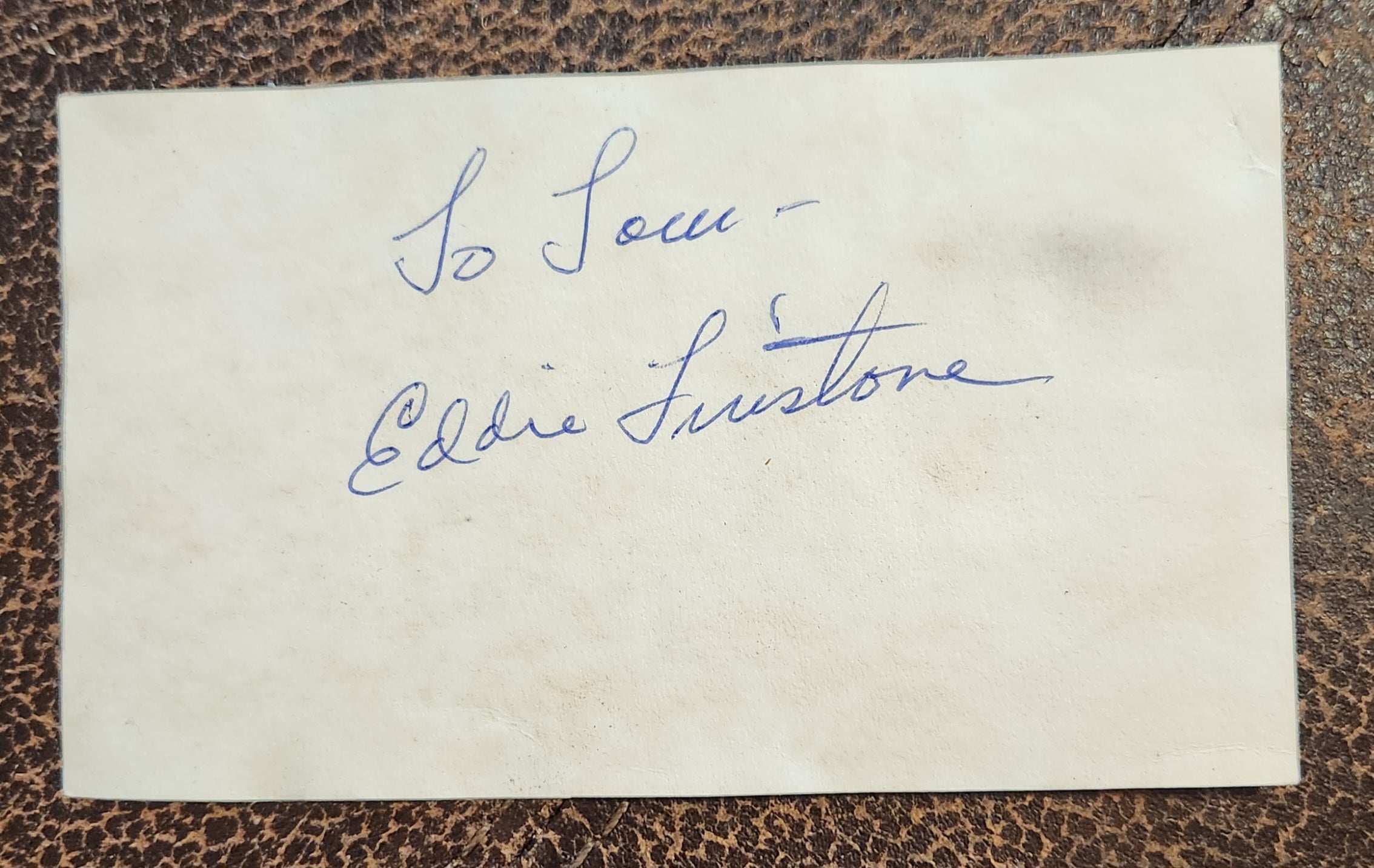 LONG TIME CHARACTER ACTOR EDDIE FIRESTONE HAND SIGNED CARD D.2007