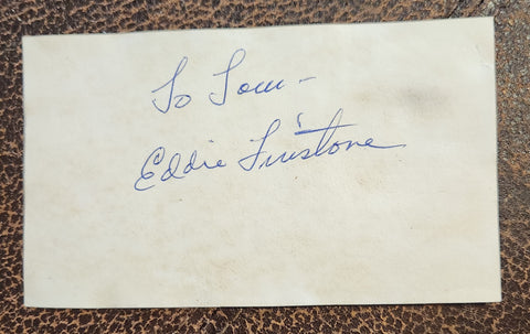 LONG TIME CHARACTER ACTOR EDDIE FIRESTONE HAND SIGNED CARD D.2007