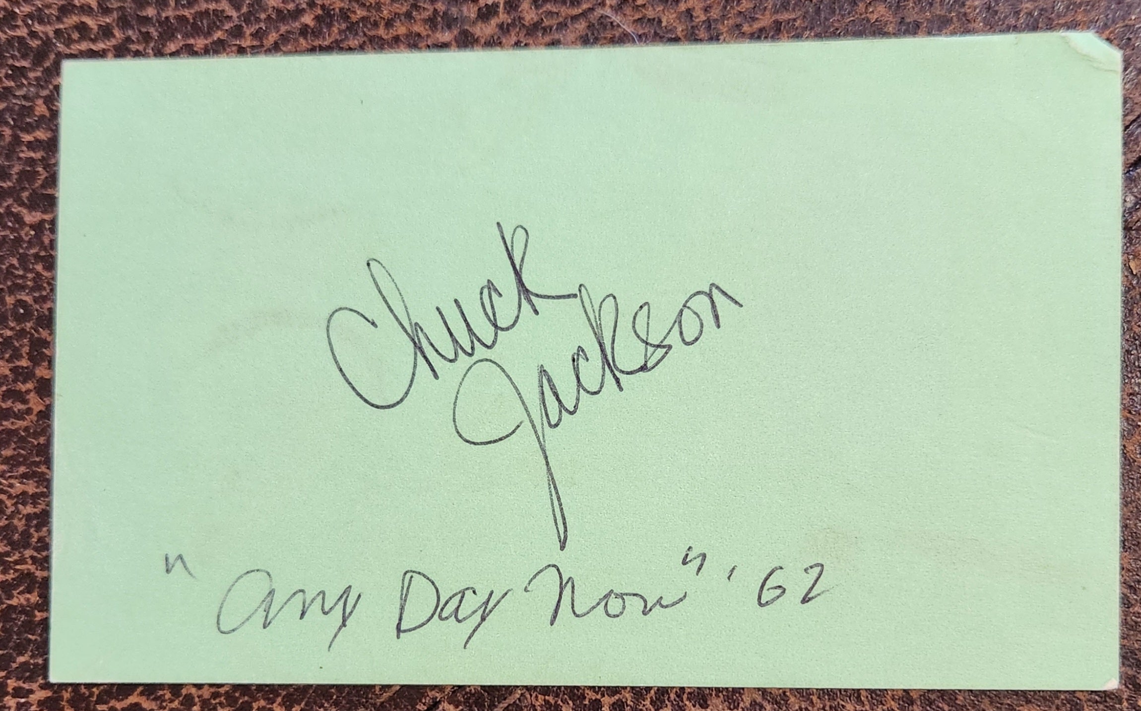 R&B SINGER CHUCK JACKSON HAND SIGNED CARD RIP