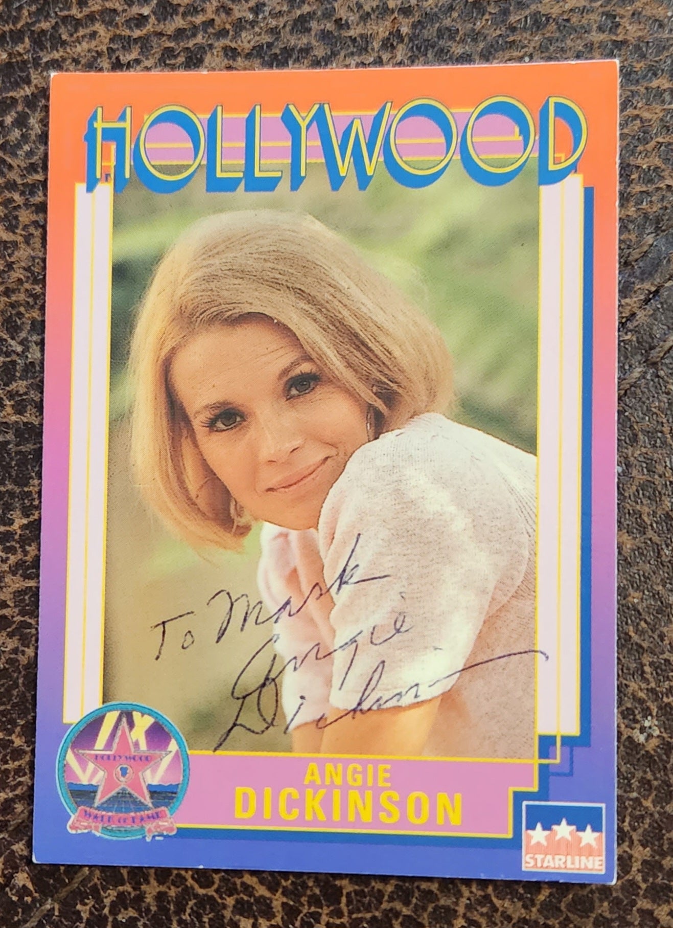 ACTRESS ANGIE DICKINSON HAND SIGNED HOLLYWOOD CARD