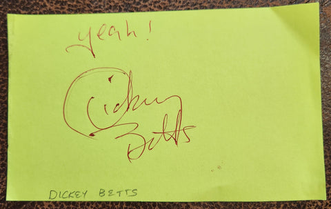 THE ALLMAN BROTHERS FOUNDING MEMBER DICKEY BETTS HAND SIGNED PAGE