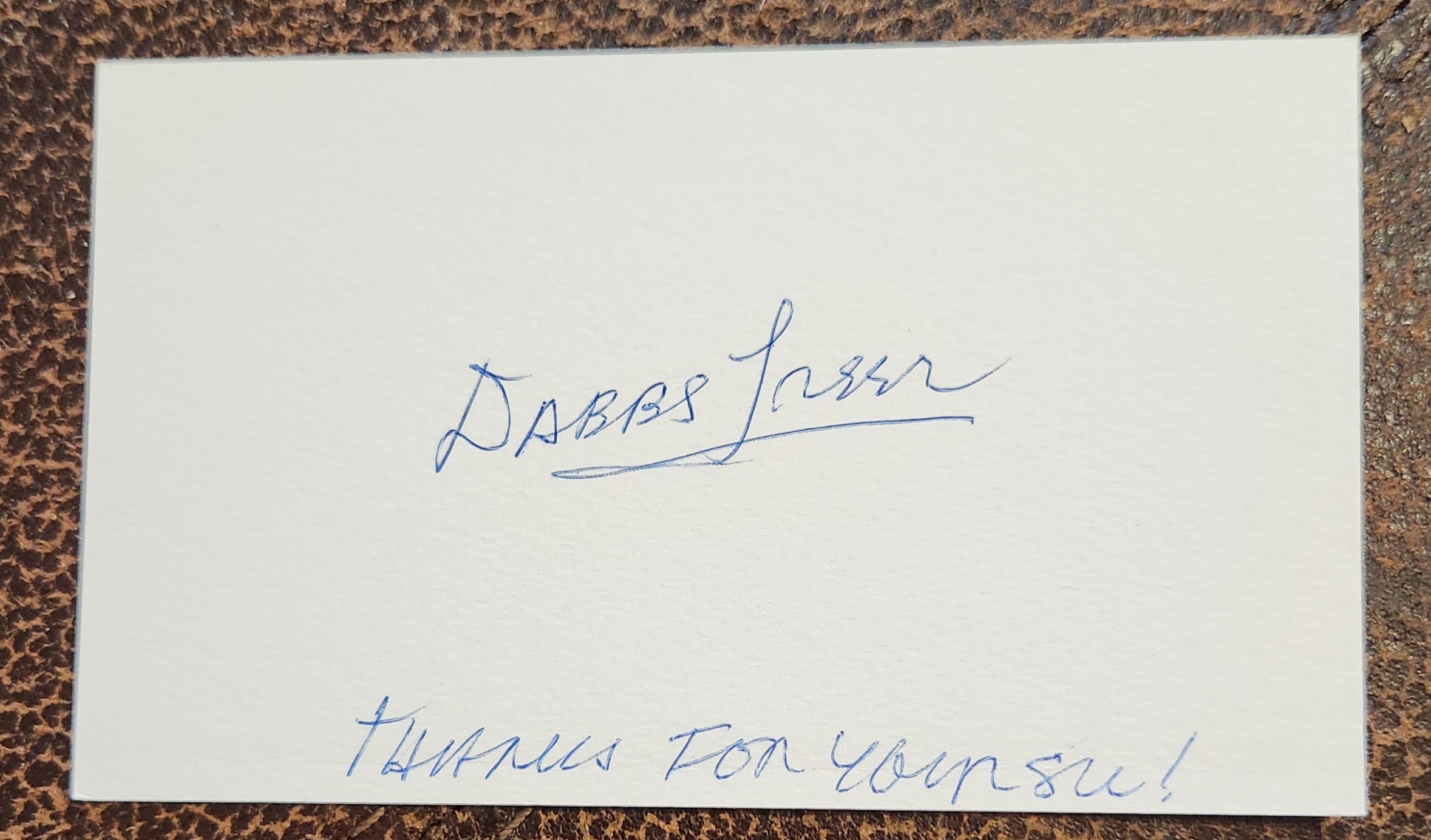 LONG TIME CHARACTER ACTOR DABBS GREER HAND SIGNED CARD D.2007