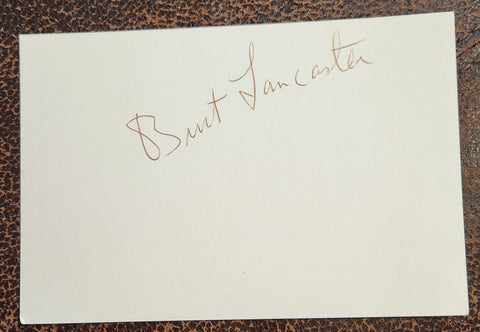 ACTOR BURT LANCASTER HAND SIGNED CARD D.1984 FROM HERE TO ETERNITY