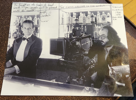 "LLOYD" ACTOR FROM THE SHINING JOE TURKEL HAND SIGNED 8X10 PHOTO WITH STANLEY KUBRICK HE WRITES GLOWINGLY OF KUBRICK D.2022