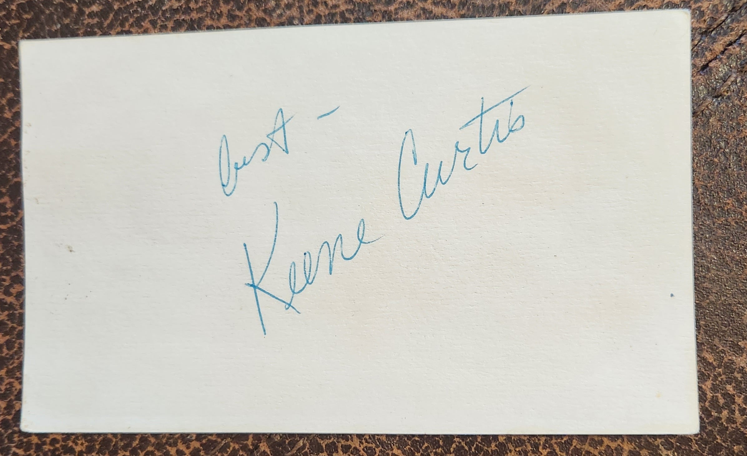 CHARACTER ACTOR KEENE CURTIS HAND SIGNED CARD D.2002