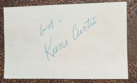 CHARACTER ACTOR KEENE CURTIS HAND SIGNED CARD D.2002