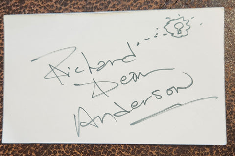 MACGYVER ACTOR RICHARD DEAN ANDERSON HAND SIGNED CARD